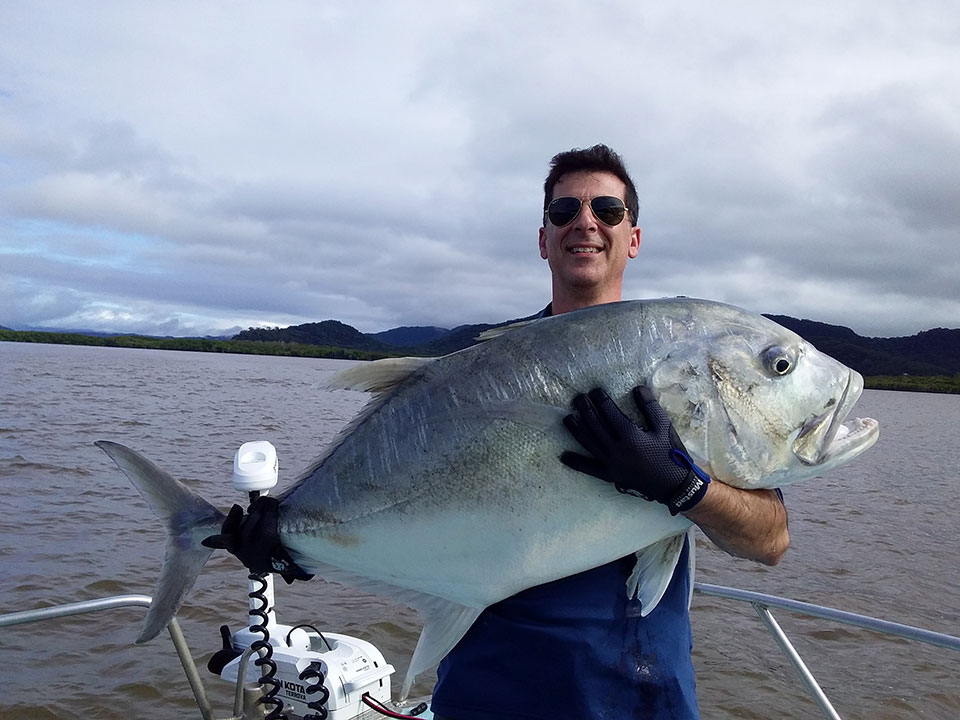 Giant trevally caught on On the Daintree Charters